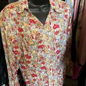 Coldwater Creek Multicolor Floral Blouse